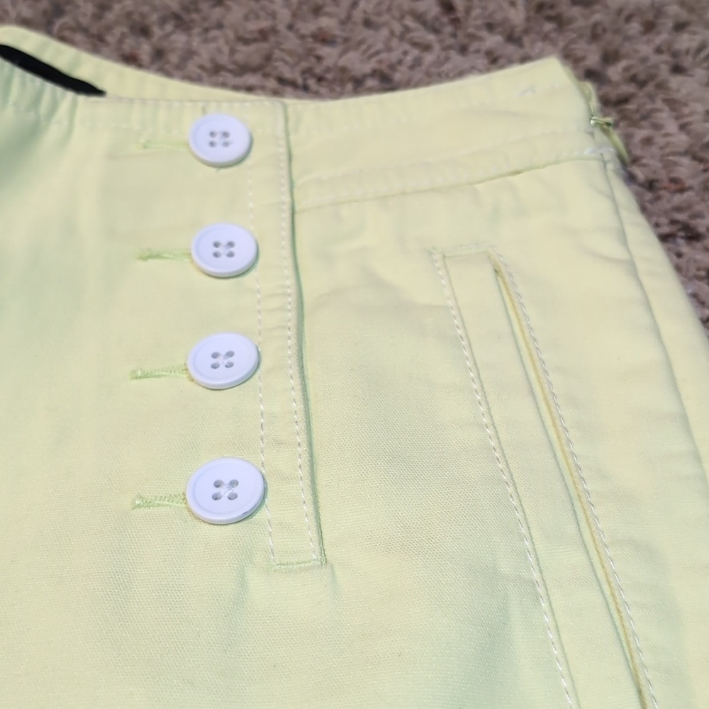 Talbots Sailor Capris Wide Leg Cropped Capri Pants Bright Lemon Sz 6P - Picture 3 of 10